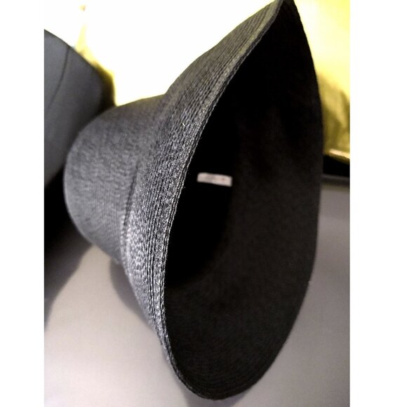 Black Flip Brim Summer Hat Woven Polypropylene IC 21 Inches - Picture 3 of 16